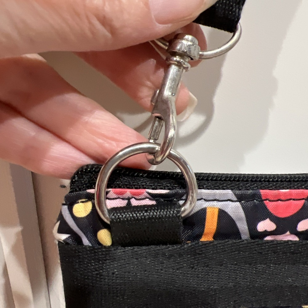 LeSportsac Kasey Moonflower Pattern Crossbody Bag Black‎ Floral Polyester Artsy - Picture 8 of 11